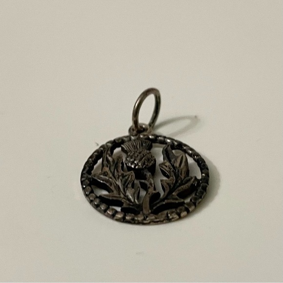 Vintage Silver Thistle Pendant Charm - Picture 4 of 10